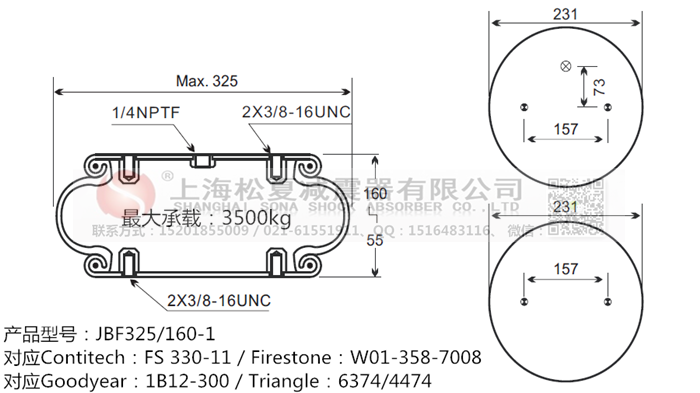 JBF325/160-1橡膠<a href='http://chengxiansheng.cn/' target='_blank'><u>空氣彈簧</u></a>