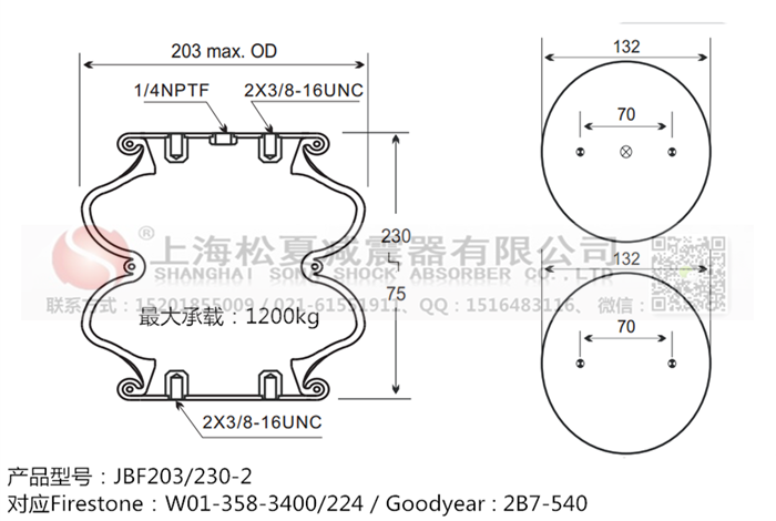 JBF203/230-2橡膠<a href='http://chengxiansheng.cn/' target='_blank'><u>空氣彈簧</u></a>